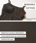 [Bra atas] gaun cami ribbed licin