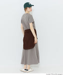[Light Embossed] A-Line Short Sleeve Maxi Dress