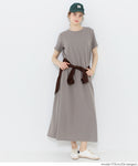 [Light Embossed] A-Line Short Sleeve Maxi Dress