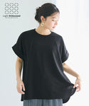 [Light Embossed] Roll-Up Sleeve Oversized Top