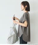 [Light Embossed] Roll-Up Sleeve Oversized Top