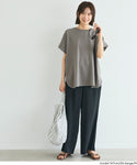 [Light Embossed] Roll-Up Sleeve Oversized Top
