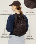 Pocketable Vertical Zipper Backpack
