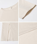 Mini French Terry Raglan Off-Shoulder Dress