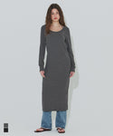 [Sale] Flowy Ribbed U-Neck Dress