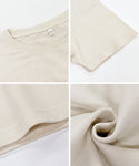Mini French Terry Short-Sleeve Dolman Cropped Top