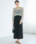 Cut Rib A-Line Skirt