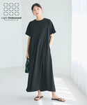 [Light Embossed] Tuck Maxi Dress
