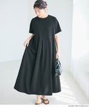 [Light Embossed] Tuck Maxi Dress