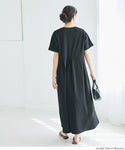 [Light Embossed] Tuck Maxi Dress