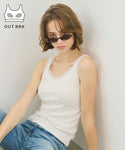 [Out Bra] Lace Scoop neckline Tank Top