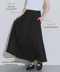 [Timbul Ringan] Skirt Maxi Pinggang Bergetah