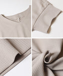 [Light Embossed] V-Neck Dolman T-Shirt