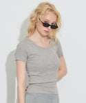 Ribbed U-Neck T-Shirt