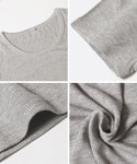 Ribbed U-Neck T-Shirt