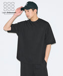 [Light Embossed] Men's High-Low Curved Hem T-Shirt