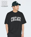 [Light Embossed] Men's "Chicago" Print T-Shirt