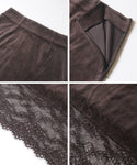 Velour Lace-Trimmed Docking Skirt