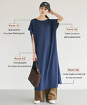 [Light Embossed] Boat Neck Maxi Dress