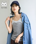 [Out Bra] Velour Lace Camisole
