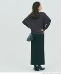 Dolman V Neck Knit Ladies V Neck Dolman袖長袖長袖長袖彈性針織羊絨Touch Momonga簡單郵件服務23AW