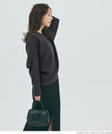 Dolman V Neck Knit Ladies V Neck Dolman袖長袖長袖長袖彈性針織羊絨Touch Momonga簡單郵件服務23AW