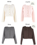 Cardigan Ladies Gold Button Border Knit Cardigan Knit Carde Baeen Buka Kegagalan Surat Lengan Panjang 23aw Coca Coca