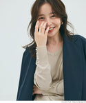 [Markdown] Pearl sleeve embellished v neck knit top