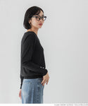 [Markdown] Pearl sleeve embellished v neck knit top