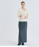 [Markdown] Pearl sleeve embellished v neck knit top