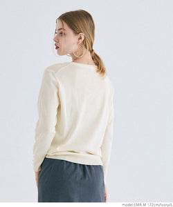[Markdown] Pearl sleeve embellished v neck knit top