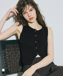 Sleeveless Button Knit Vest