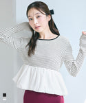 Balloon-Docked Hem Knit Top