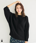 Thick Rib Boat Neck Dolman Knit