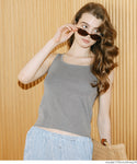 Square Neck Knit Tank Top
