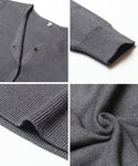 V-Neck Gold Button Peplum Cardigan