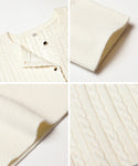Cardigan Knit Kabel Butang Emas